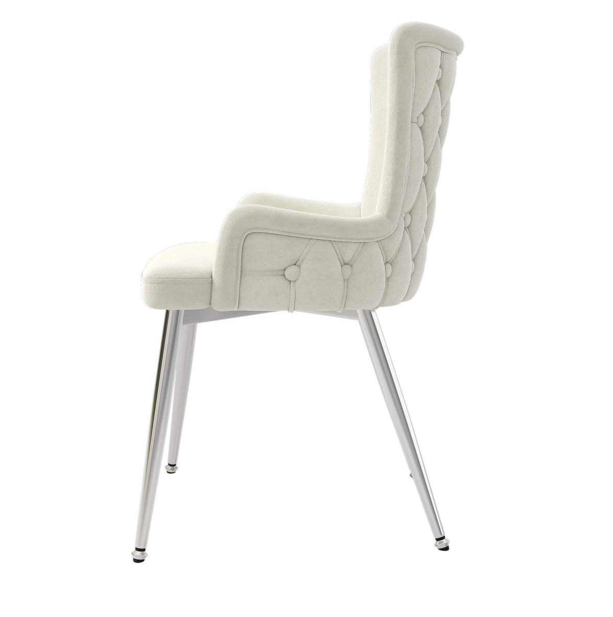 ESSZIMMERSTUHL 6er-Set Samt Beige mit Metallbeinen - Beige, Metall (47/85/49.2cm) - Meubliv