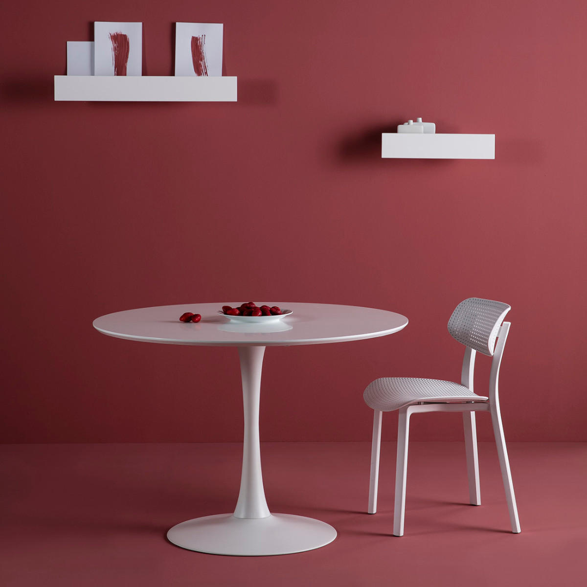 TISCH - oda 110/110/75 cm - Weiß, Holz (110/110/75cm) - Calicosy