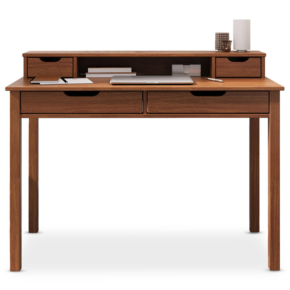 SCHREIBTISCH RAUL - Kastanienfarben, Holz (54/114/87cm) - IDIMEX
