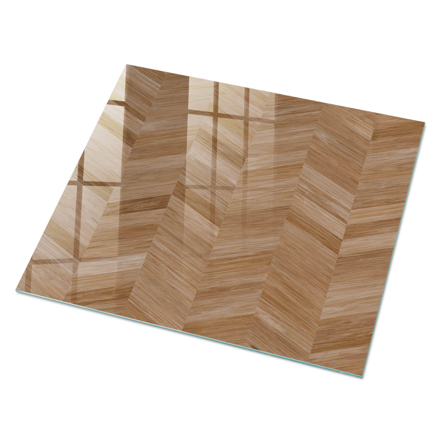 GLASPLATTE 80x60 cm – Holz-Fischgrätmuster - Violett, Glas (0.4/80/60cm) - ArtPrintCave