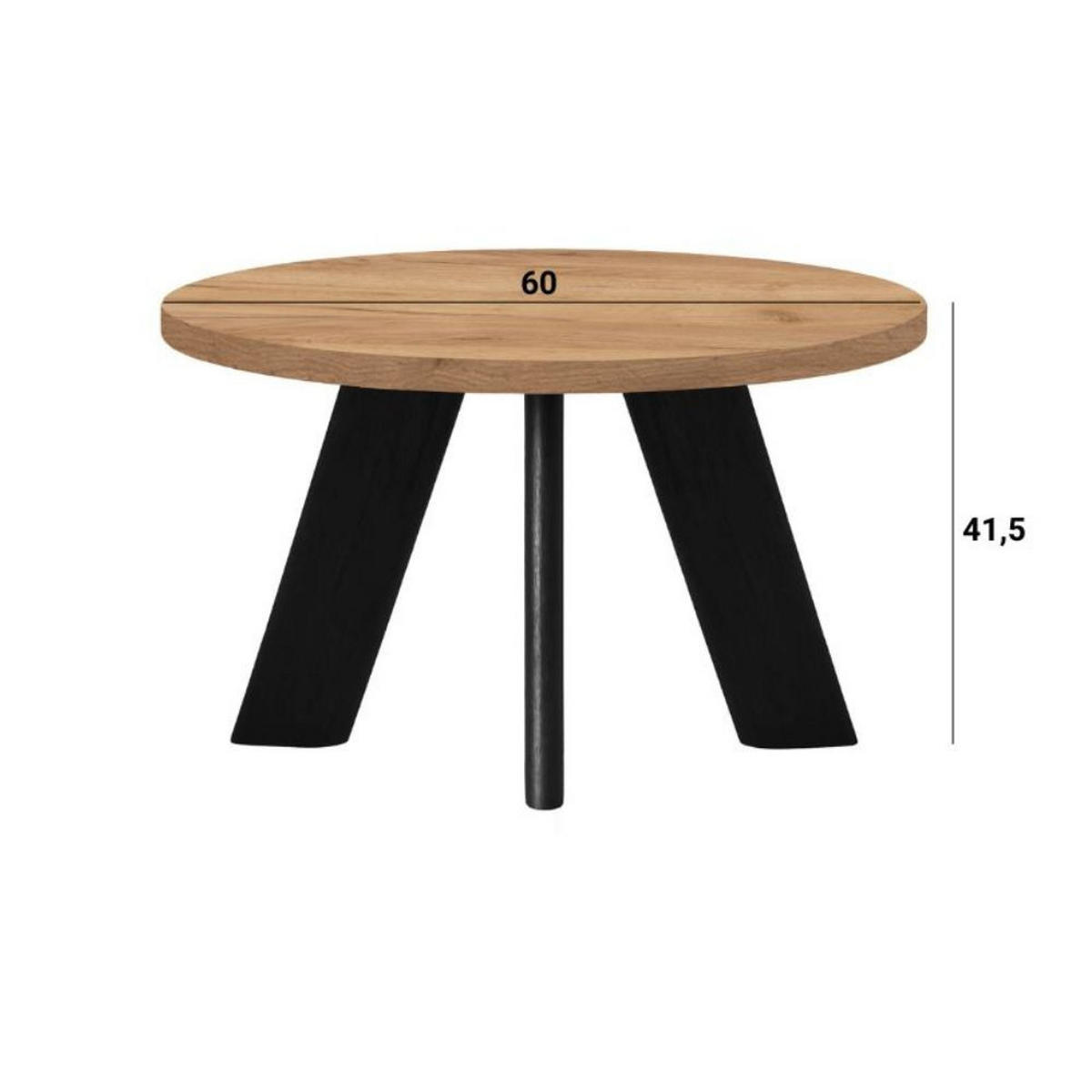 COUCHTISCH LEX Durchmesser 60 cm, Minimalistisch und zeitlos - Eiche Wotan/Wotan - Eiche Wotan, Holz (60/60/41cm) - Dekori_Interiors