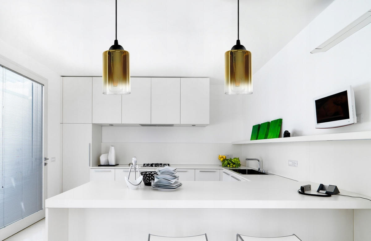 PENDELLEUCHTE GRAF - Transparent/Goldfarben, Glas/Metall (10/10/80cm) - kiki design