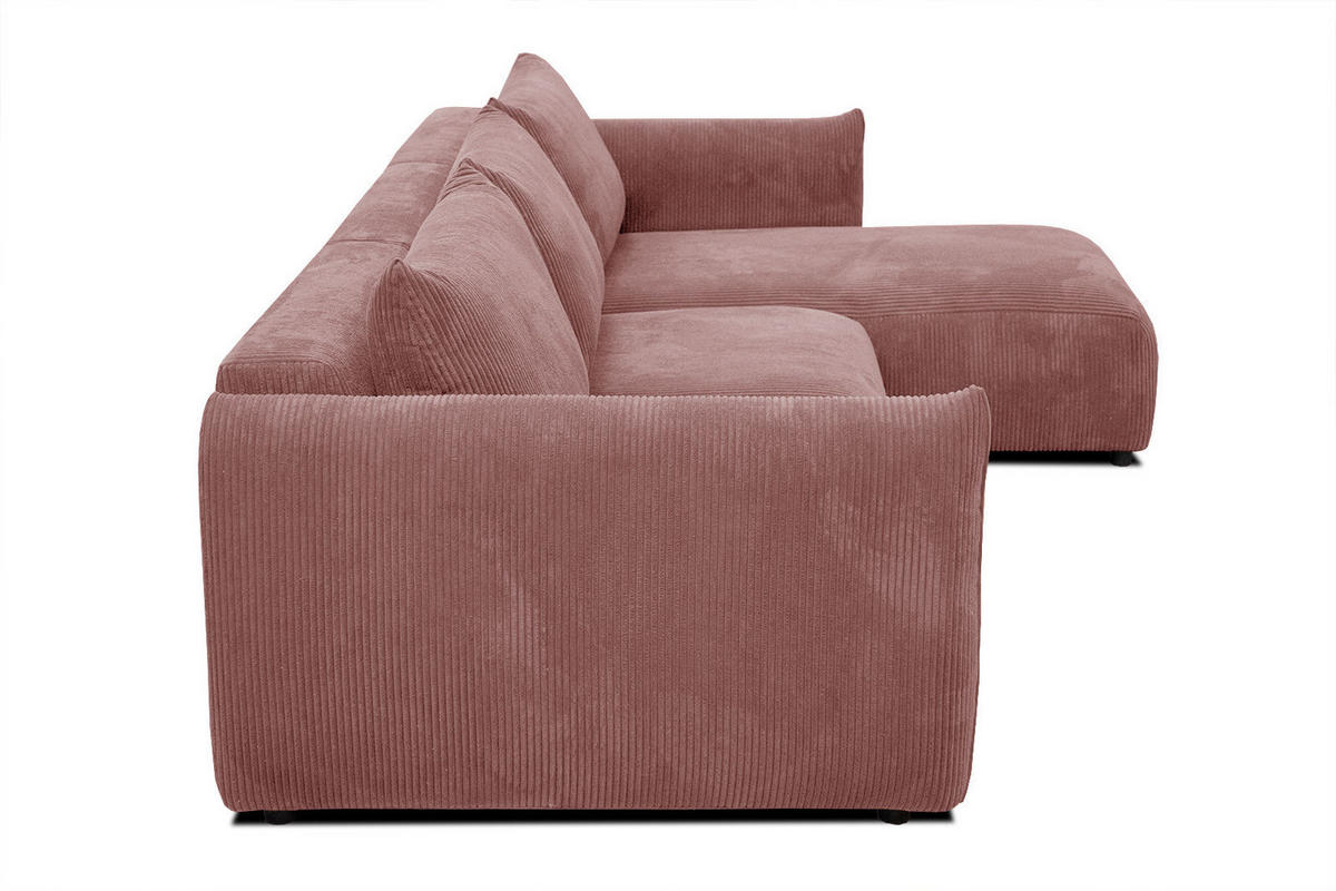 ECKSOFA TAUER 5-Sitzer, altrosa - Schwarz/Altrosa, Holzwerkstoff/Kunststoff (294/173cm) - Courtois Laville