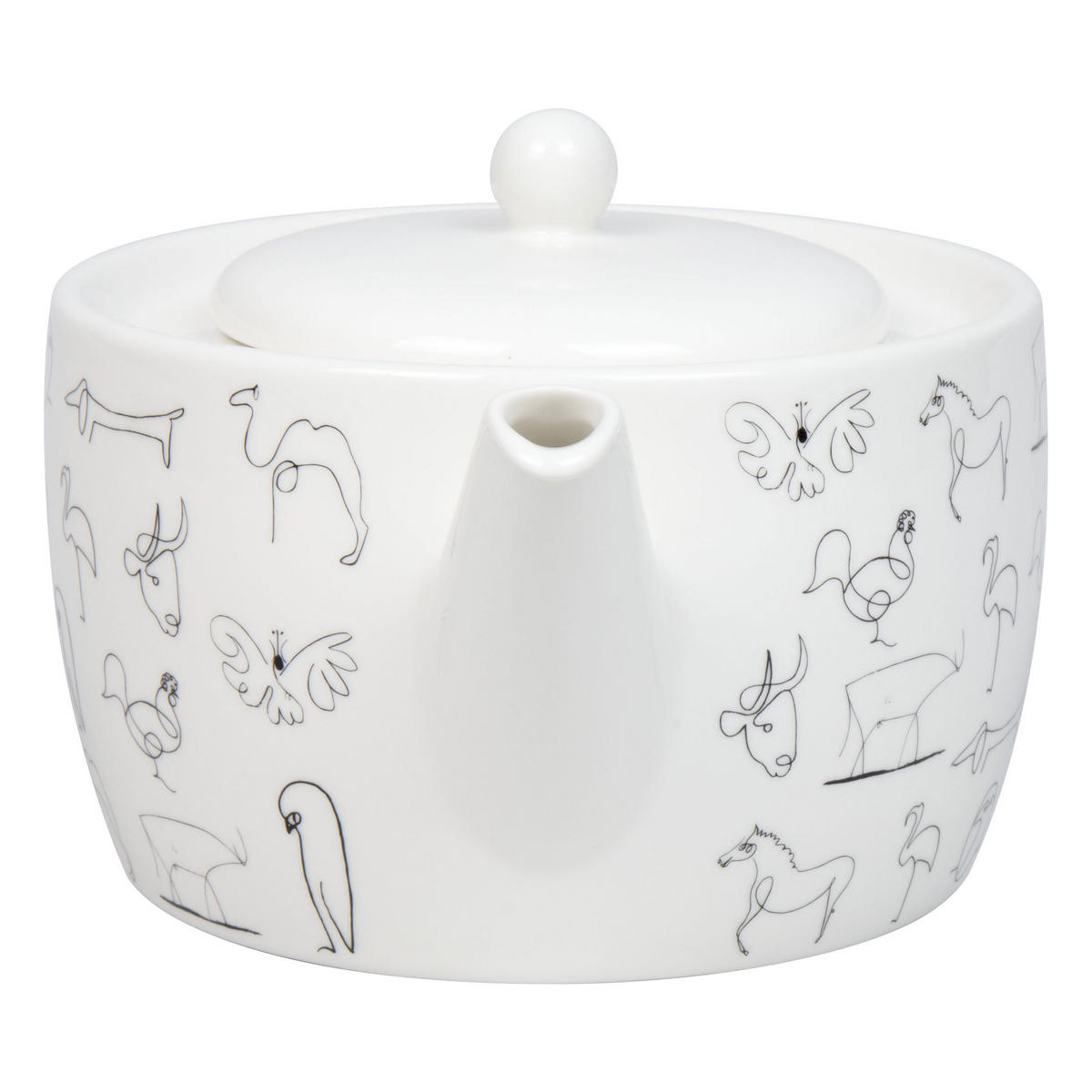 TEEKANNE mit Sieb Picasso Animaux, in Geschenkbox - Naturfarben, Keramik (0.4L) - Könitz