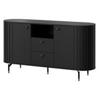 KOMMODE Zante 150 2D2S 02 - Goldfarben/Schwarz, Holzwerkstoff/Metall (151/81/40cm) - MIRJAN24