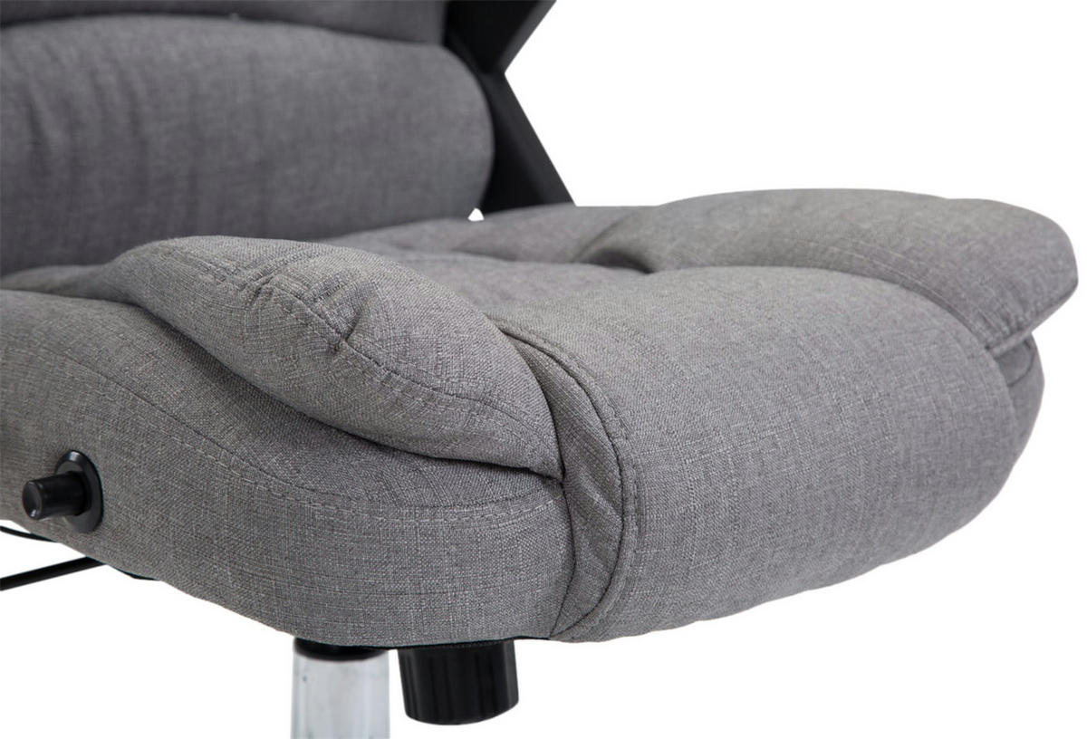 CHEFSESSEL Stoff Grau - Chromfarben/Grau, Textil/Metall (69.5/113/78cm) - CLP
