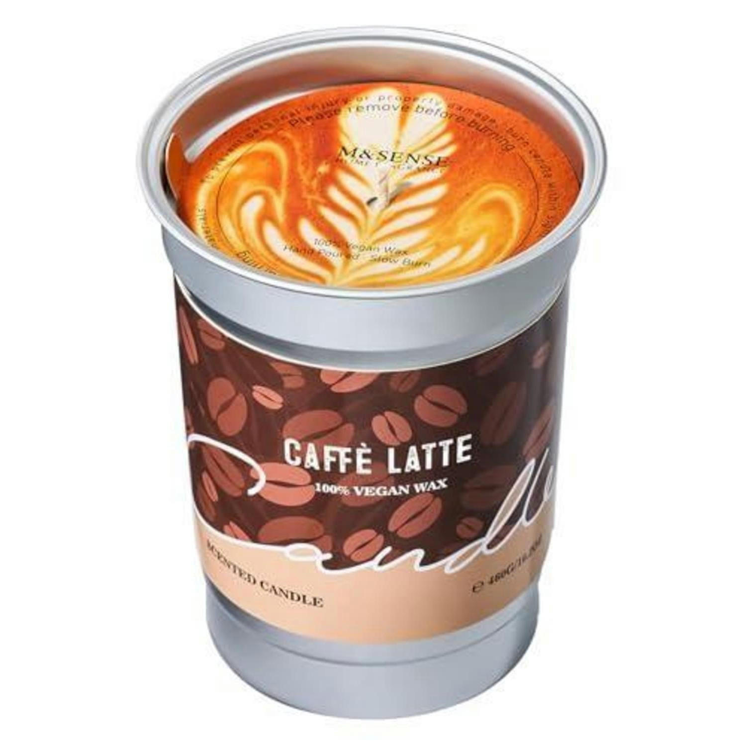 DUFTKERZE Caffe Latte 460g Sojawachs vegan Brenndauer bis 99 Std. - Braun, Glas (7cm)