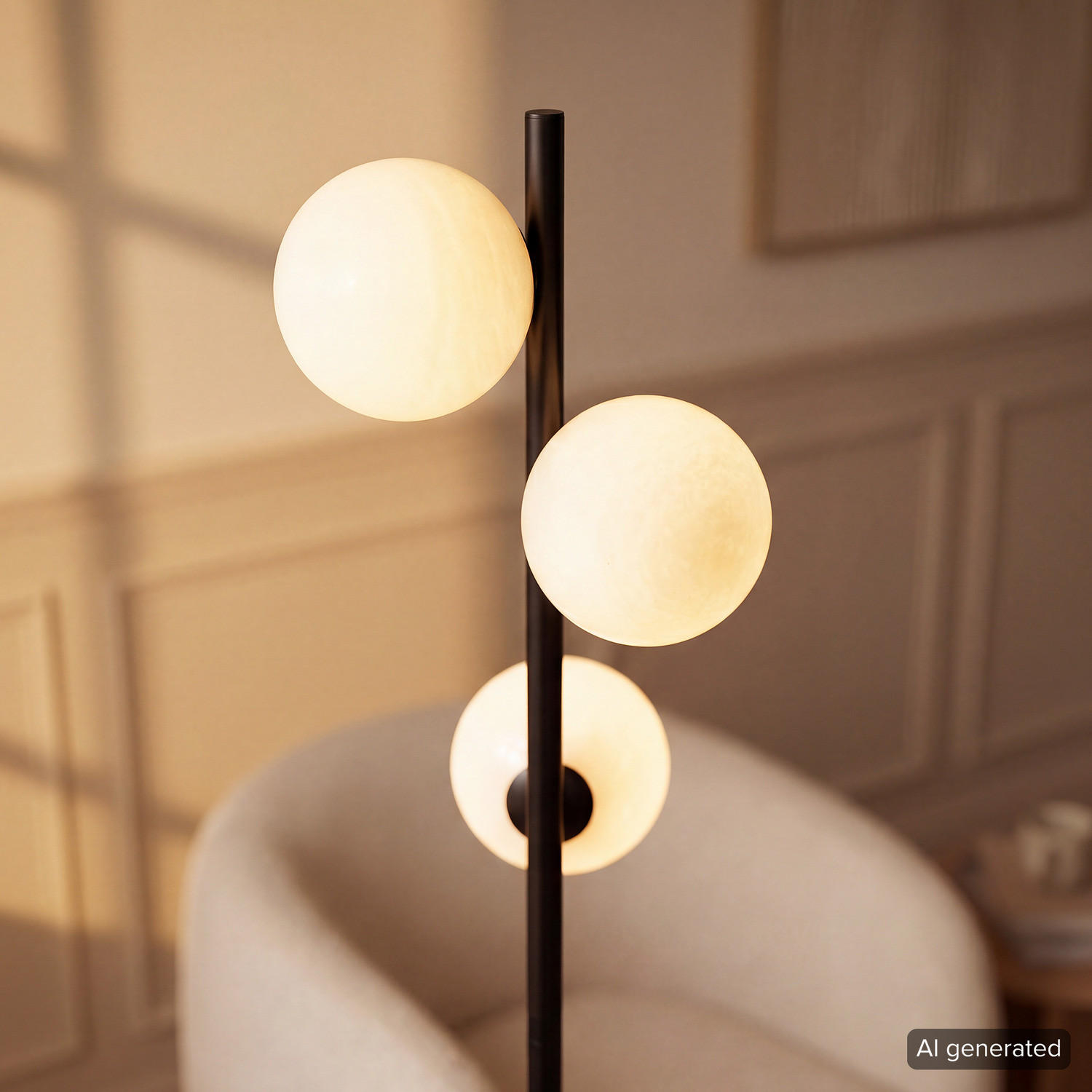 STEHLEUCHTE - Metall - Schwarz, Glas/Metall (28/28/153cm) - home24