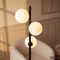 STEHLEUCHTE - Metall - Schwarz, Glas/Metall (28/28/153cm) - home24