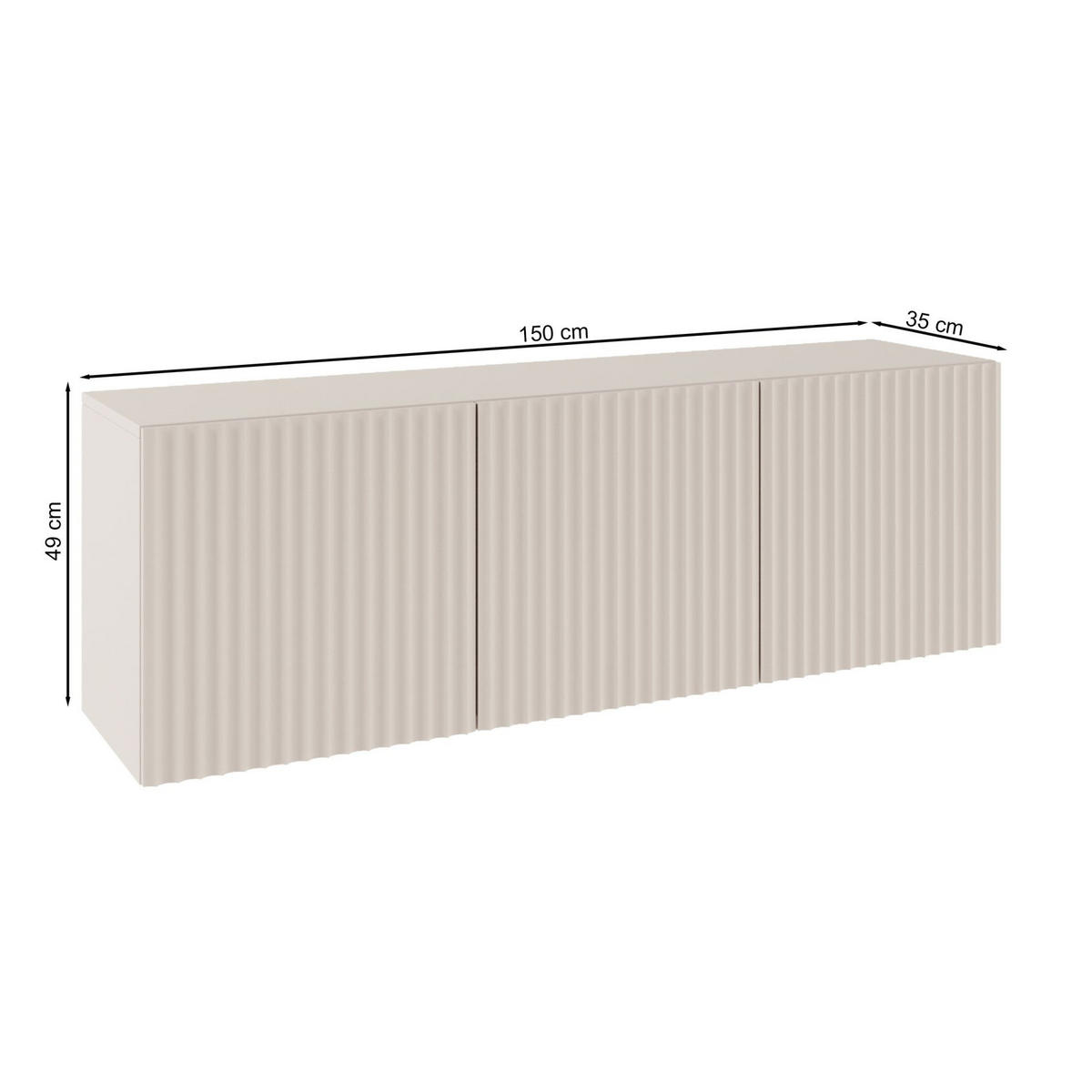 TV-LOWBOARD Sunds Kaschmirbeige 150 cm - Beige, Holzwerkstoff (150/49/35cm) - Selsey
