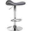 BARHOCKER Lederlook Grau - Chromfarben/Grau, Textil/Metall (45/71/45cm) - CLP