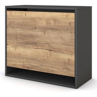 SEKRETÄR, Wandsekretär Wandsekretär Cubas Premium Schwarz - Schwarz, Holz (36/80/71.2cm) - ASSMANN