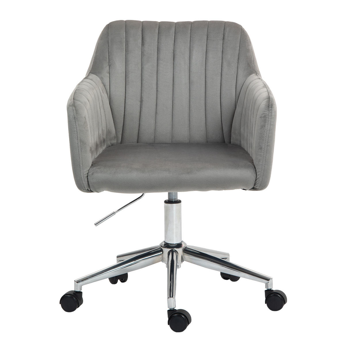 SCHREIBTISCHSTUHL OLIVER Grau - Silberfarben/Grau, Textil/Metall (55/85/53cm) - SVITA