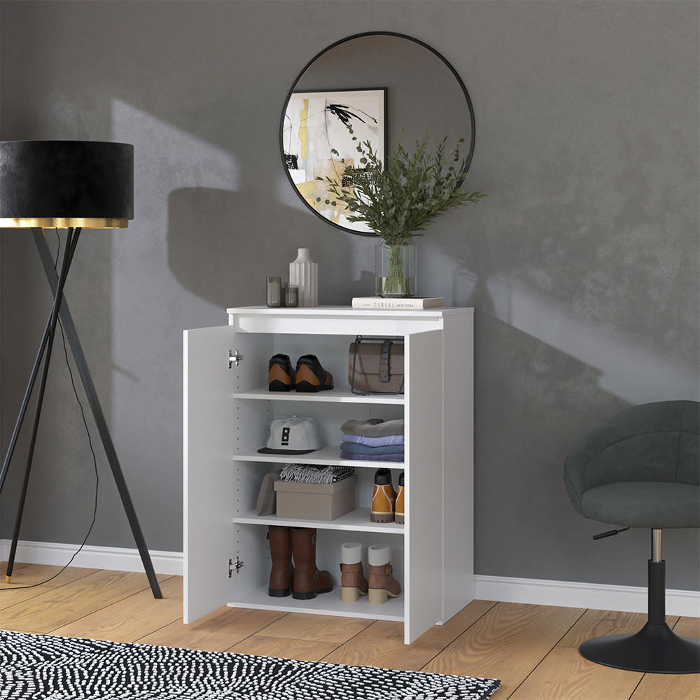 KOMMODE Claus Weiß 74 x 99.6 cm mit 2 Türen - Weiß, Holzwerkstoff (74/99.6/40cm) - Vicco