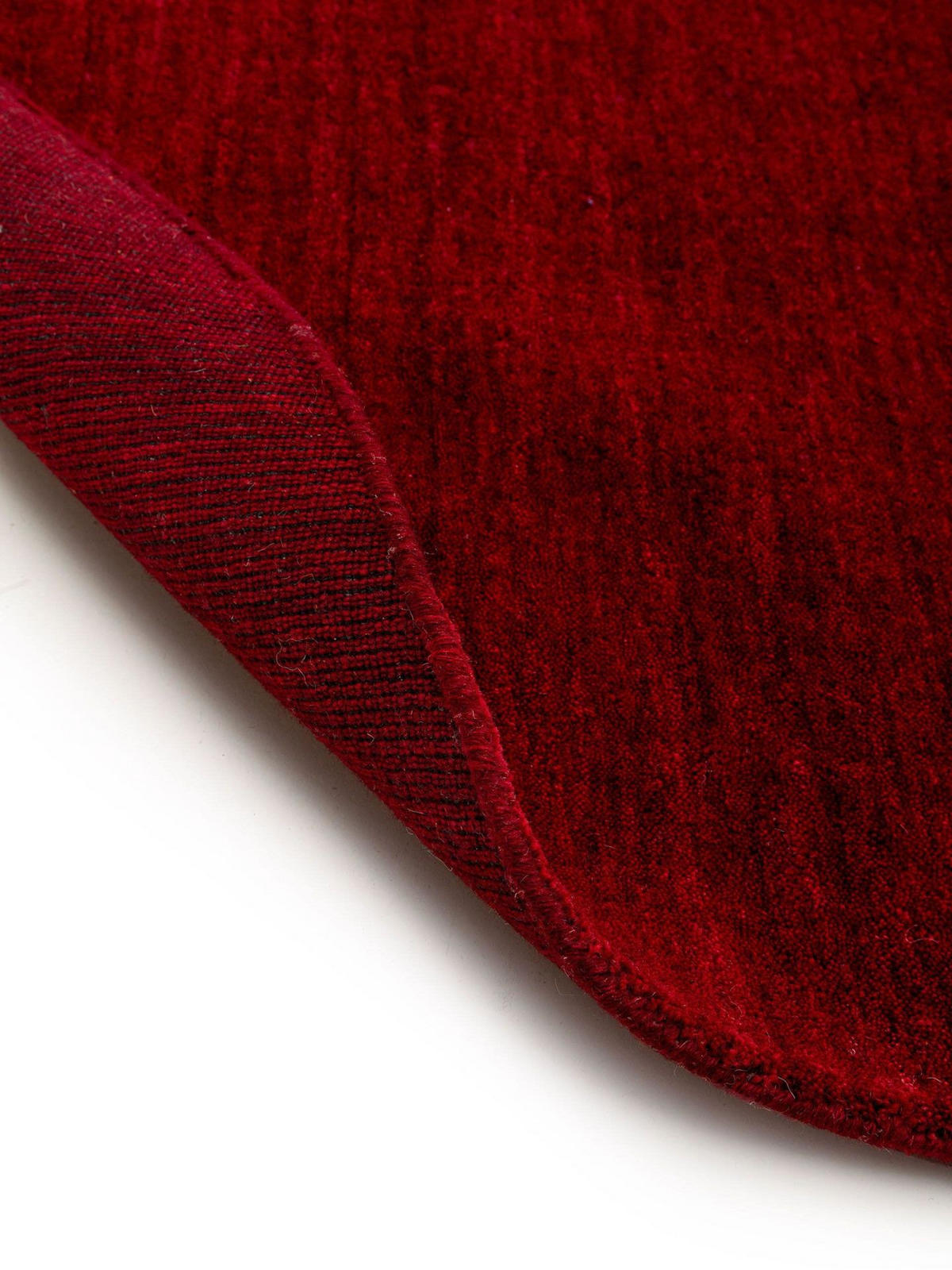 TEPPICH Runder Wolltepich Jamal Rot - Rot, Kunststoff/Textil (160/1cm) - KUNSTLOFT