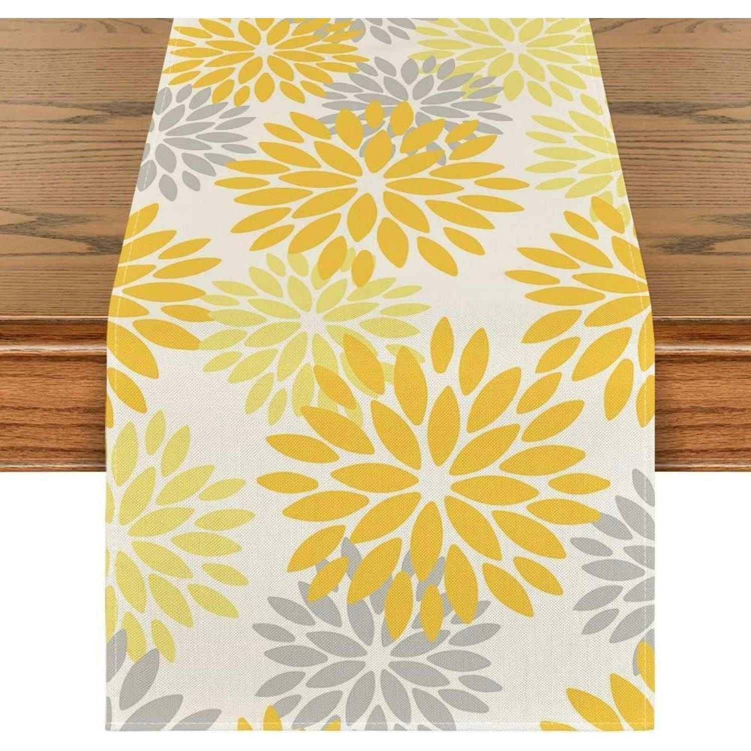 TISCHLÄUFER Blumen Gelb 40 x 240 cm - Multicolor, Textil (240/40/1.5cm)