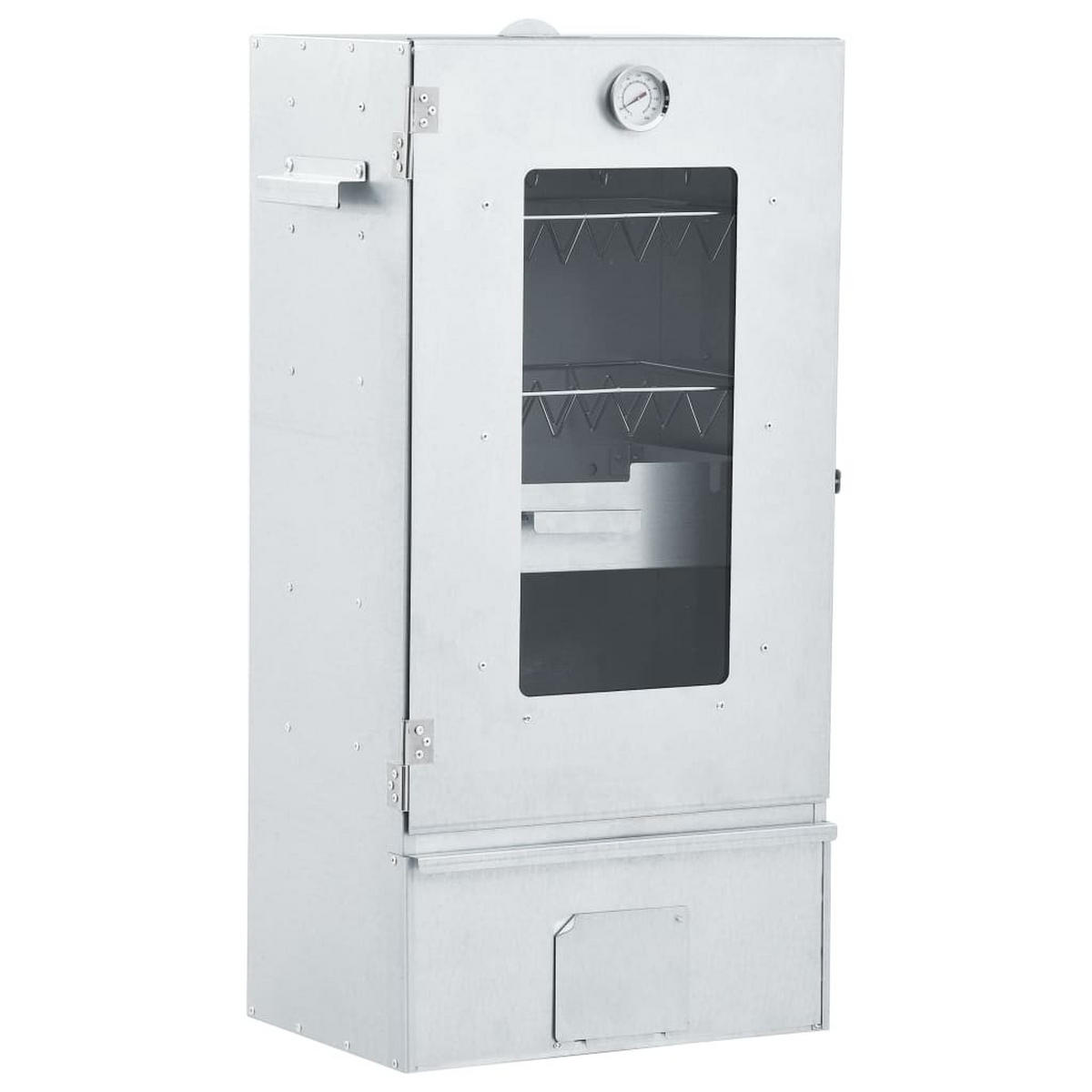 RÄUCHEROFEN Mit Kaltrauchgenerator Verzinkter Stahl - Silberfarben, Metall (44.5/83/29cm) - vidaXL