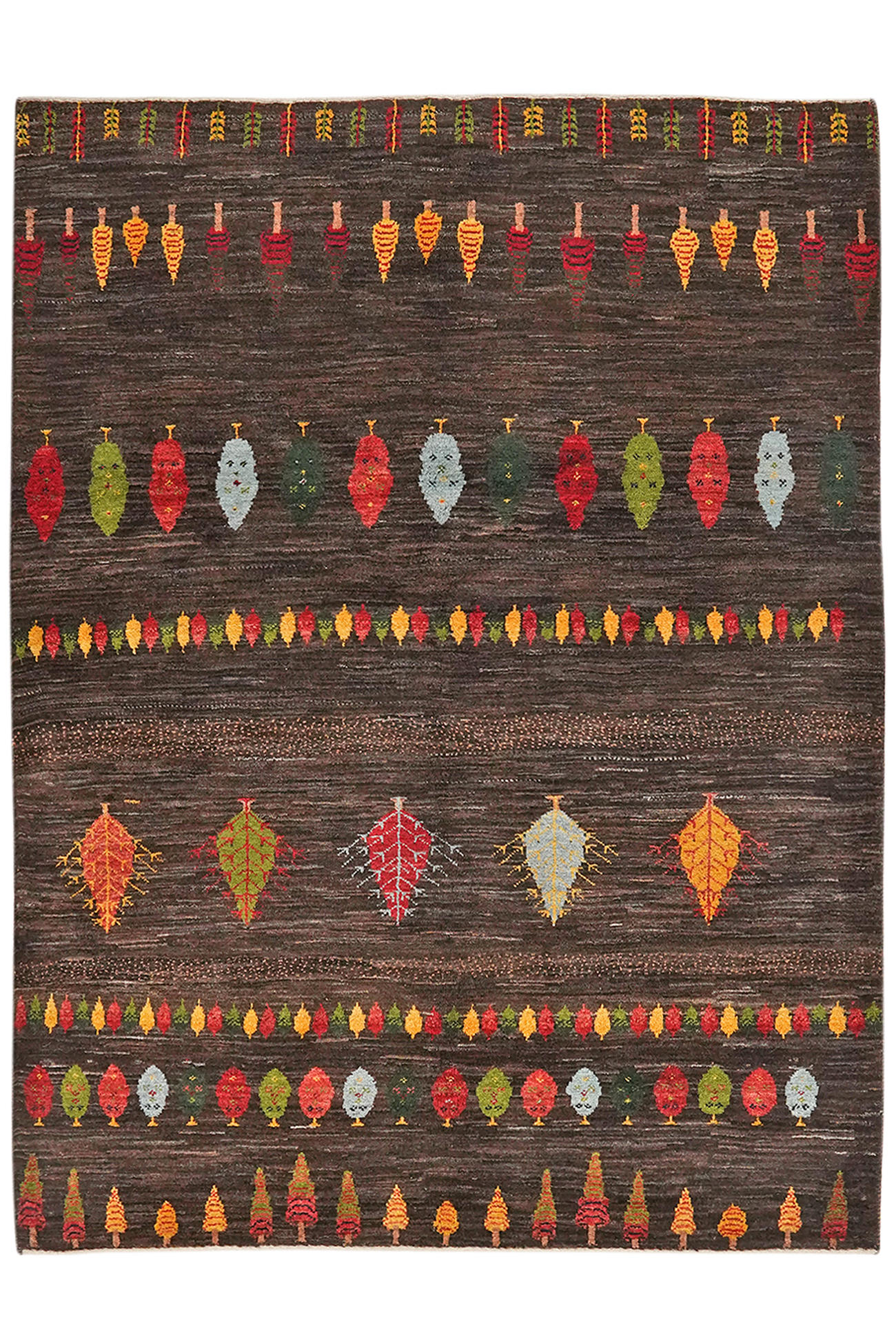 TEPPICH Gabbeh Sonnat Braun 204/155 cm Schurwolle - Braun, Textil (155/204cm) - Looma