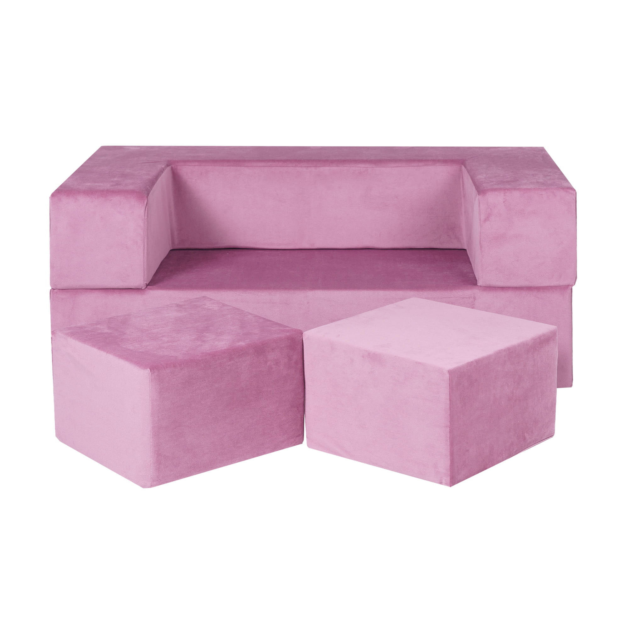 KINDERSOFA, Samt, Rosa - Dunkelrosa, Textil (96/40/50cm) - MeowBaby