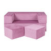 KINDERSOFA, Samt, Rosa - Dunkelrosa, Textil (96/40/50cm) - MeowBaby