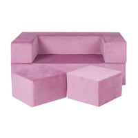 KINDERSOFA, Samt, Rosa - Dunkelrosa, Textil (96/40/50cm) - MeowBaby