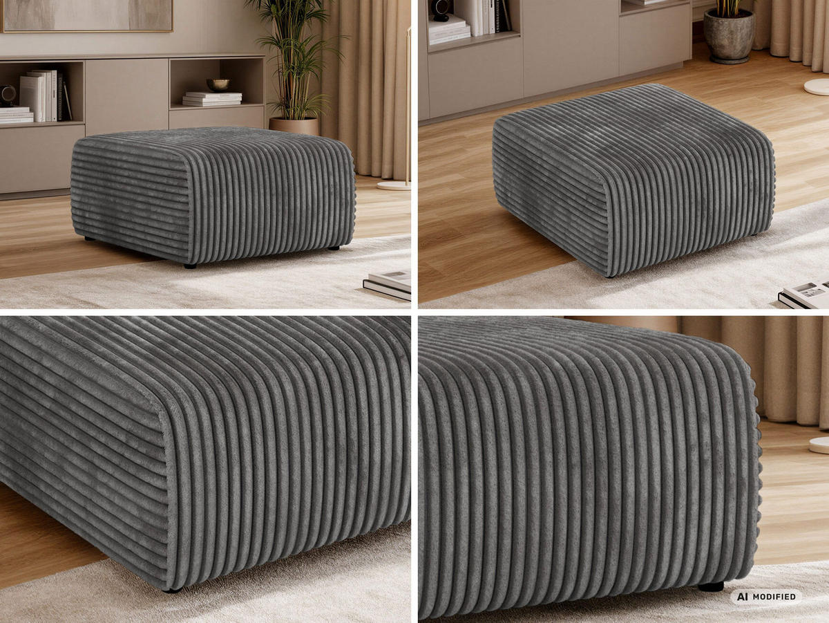 TABURETKA NESSARO - Sivá Manšester - čierna/sivá, textil/plast (87/44/96cm) - MKS