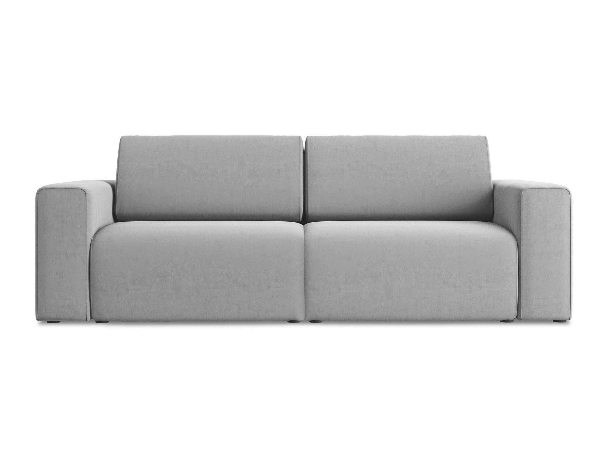 3-SITZER SOFA Samt Stoff Grau - Creme/Schwarz, Kunststoff/Textil (224/80/103cm) - Makamii