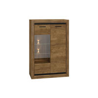 VITRINE Baltica Lefkas Eiche / Schwarz 90 / 43 / 136cm - Eichefarben/Braun, Holz/Holzwerkstoff (90/136/43cm) - Feldmann-Wohnen