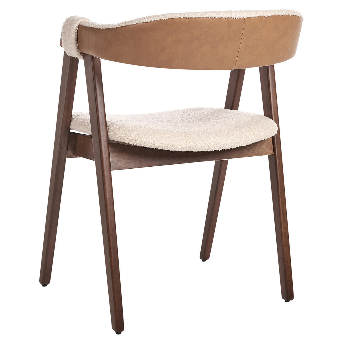 ESSZIMMERSTUHL 2er-Set Bouclé Dunkelbraun Day - Beige, Textil (55/75/57cm) - Beliani