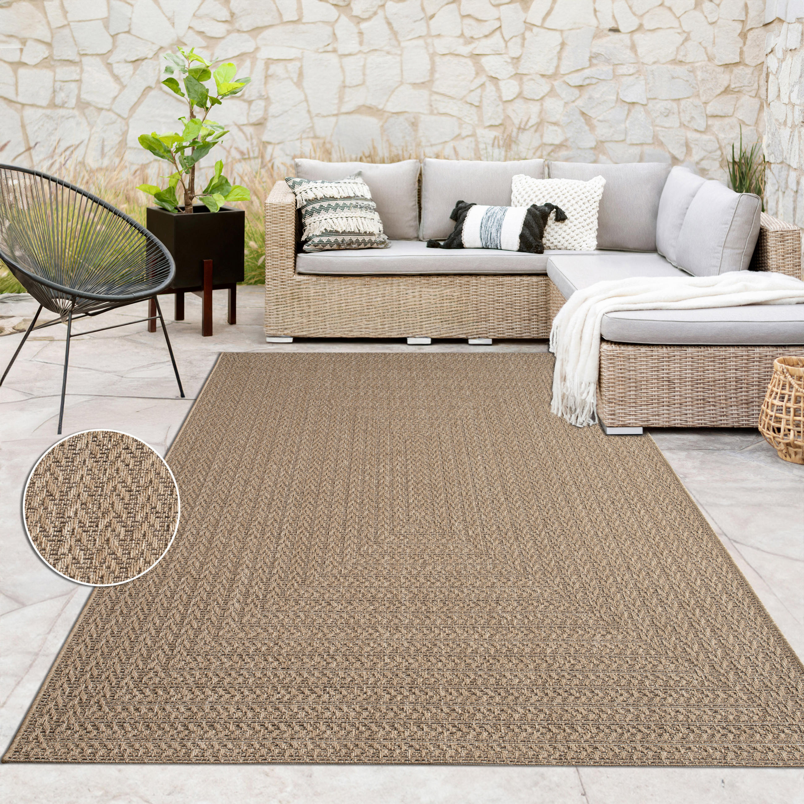 OUTDOORTEPPICH 80/150 cm Waregem 627 - Beige, Textil (80/150cm) - Paco Home