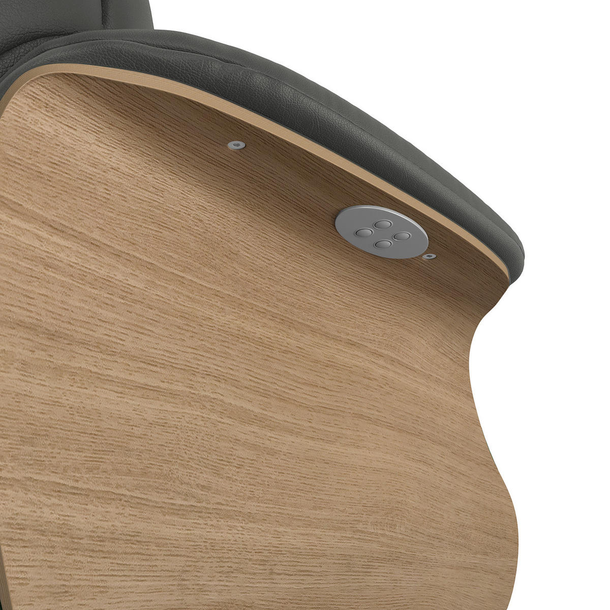 SESSEL - elektrisch verstellbar - Chromfarben/Grau, Leder/Metall (83/110/88cm) - home24