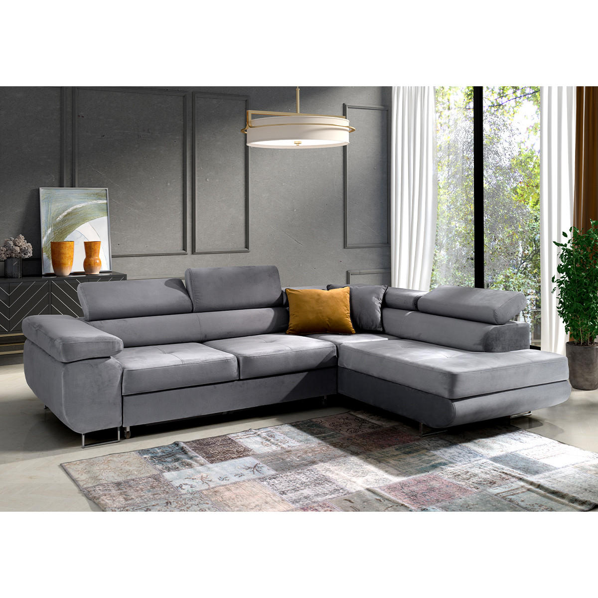 ECKSOFA Wilson 4 Sitzplätze Grau - Grau, Holzwerkstoff (271/201cm) - Petits-meubles