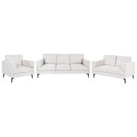 SOFA-SET 6-Sitzer Stoff Hellbeige Lousto - Beige/Schwarz, Textil (213/85/65cm) - Beliani