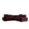 ECKSOFA APOLLO KN09, Eckcouch in L-Form mit Schlaffunktion, Farbe: Rot, Velourstoff, Ottomane Rechts - Braun, Textil (255/255cm) - O-Sofa
