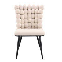 ESSZIMMERSTUHL 2er-Set Samt Off White mit Metallbeinen Schwarz - Weiß, Metall (48/88/54cm) - Meubliv