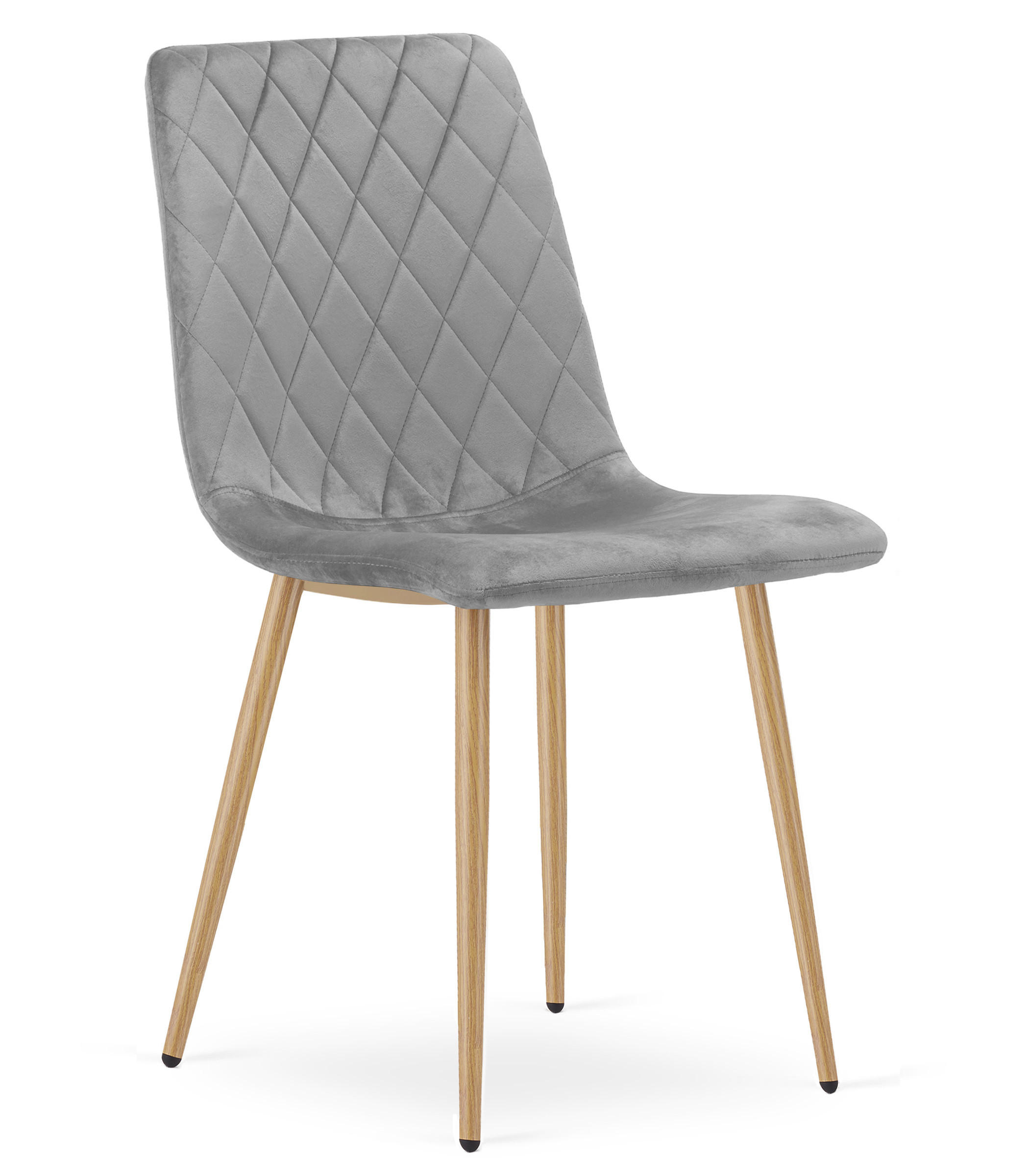 ESSZIMMERSTUHL TURIN hellgrauer Sitz, Beine in Holzfarbe - Eichefarben/Hellgrau, Textil (44.5/88.5/53cm) - Valora