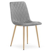 ESSZIMMERSTUHL TURIN hellgrauer Sitz, Beine in Holzfarbe - Eichefarben/Hellgrau, Textil (44.5/88.5/53cm) - Valora