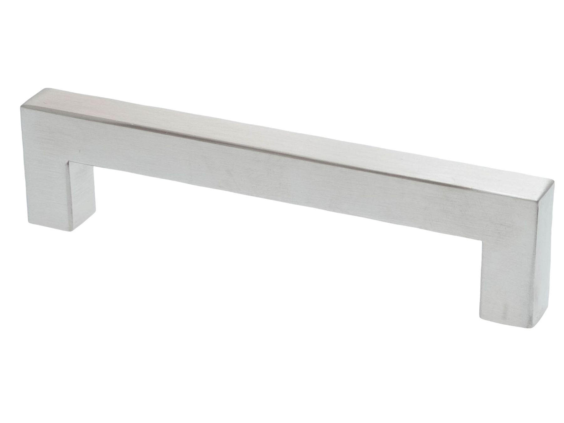 MÖBELGRIFF BA 128mm, Küchengriff Edelstahl gebürstet, Türgriff eckig - Grau, Metall (1.4/3.5/14.2cm)