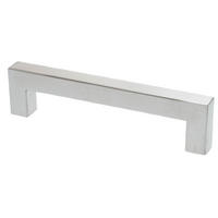 MÖBELGRIFF BA 128mm, Küchengriff Edelstahl gebürstet, Türgriff eckig - Grau, Metall (1.4/3.5/14.2cm)