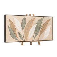 GEMÄLDE Tanz der Blätter Schattenfugenrahmen Grau 140x70 cm - Grau, Holz (140/70cm) - YS-art gallery