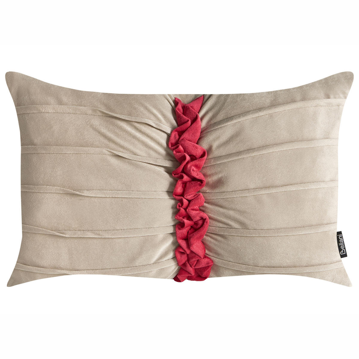 DEKOKISSEN 2er-Set Taupe 50/30 cm Belle - Taupe, Textil (50/30cm) - Beliani