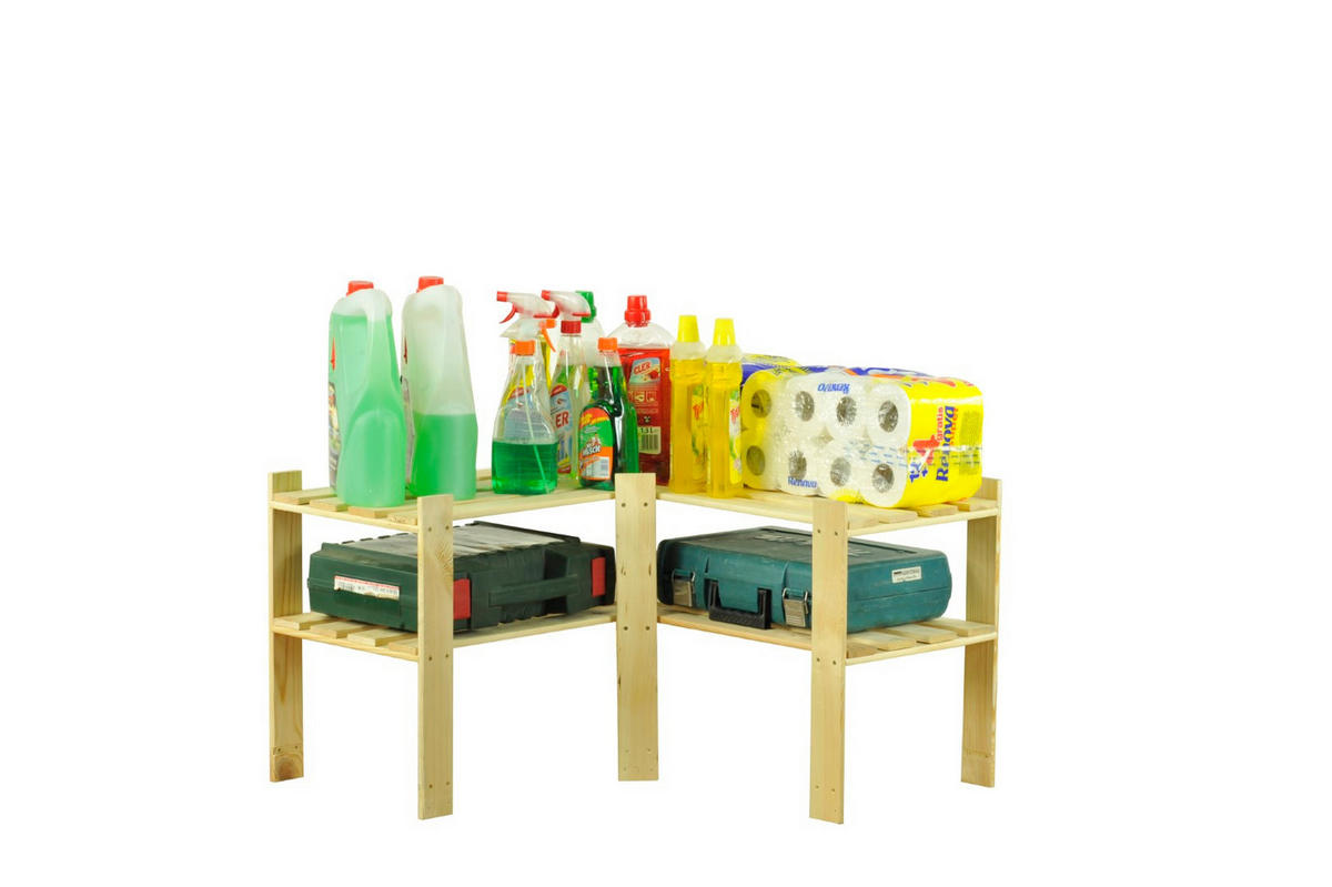 ECKREGAL PINEPEAK 50x85x38cm 2 Fachboden 1,2cm dickes Kiefernholz Natur - Naturfarben, Holz (85/50/38cm) - PROREGAL