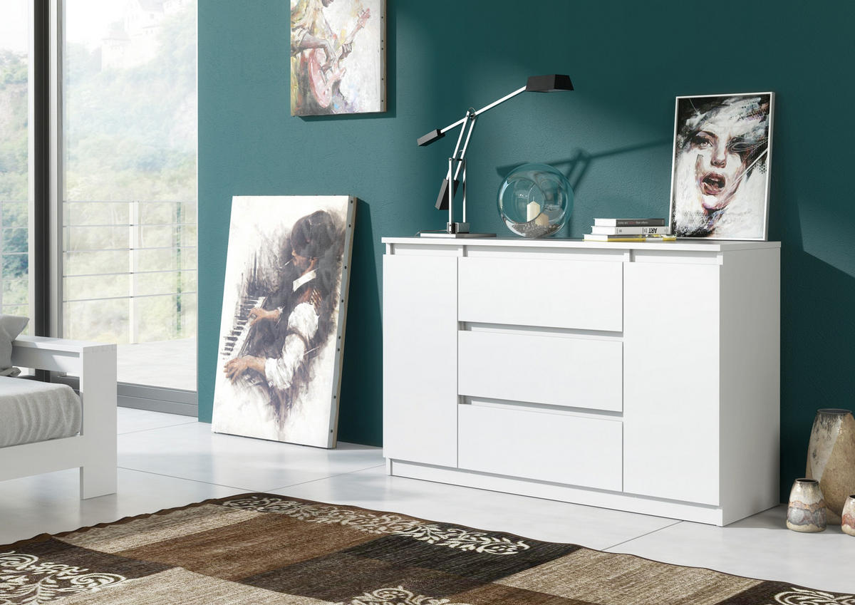 KOMMODE Weiß 120/79/39 - Weiß, Holzwerkstoff (120/79/39cm) - RAUMHIRSCH FURNITURE