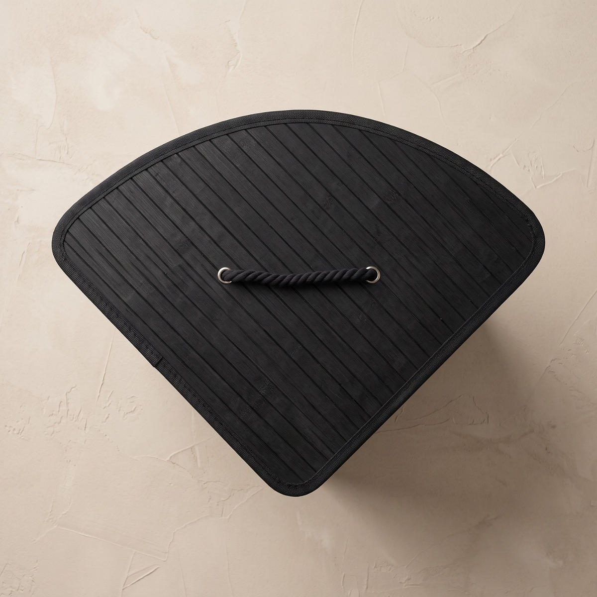 WÄSCHEKORB aus Bambus 60 l 37/37/60 cm - Schwarz, Naturmaterialien (37/60/37cm) - NUXIO