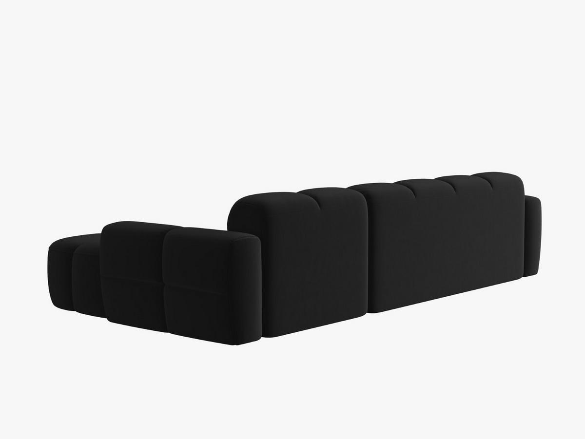 ECKSOFA rechts Lisa aus Samt schwarz 4 Sitzplätze - Schwarz, Textil (170/310cm) - Micadoni