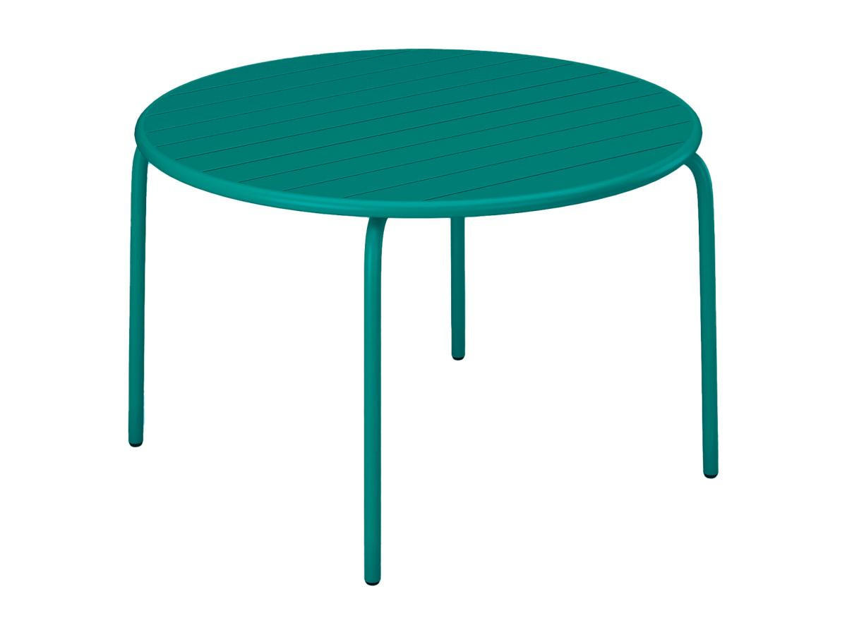 GARTENTISCH rund - D. 110 cm - Metall - Blau - MIRMANDE von MYLIA - Blau, Metall (110/110/74cm) - Vente-Unique