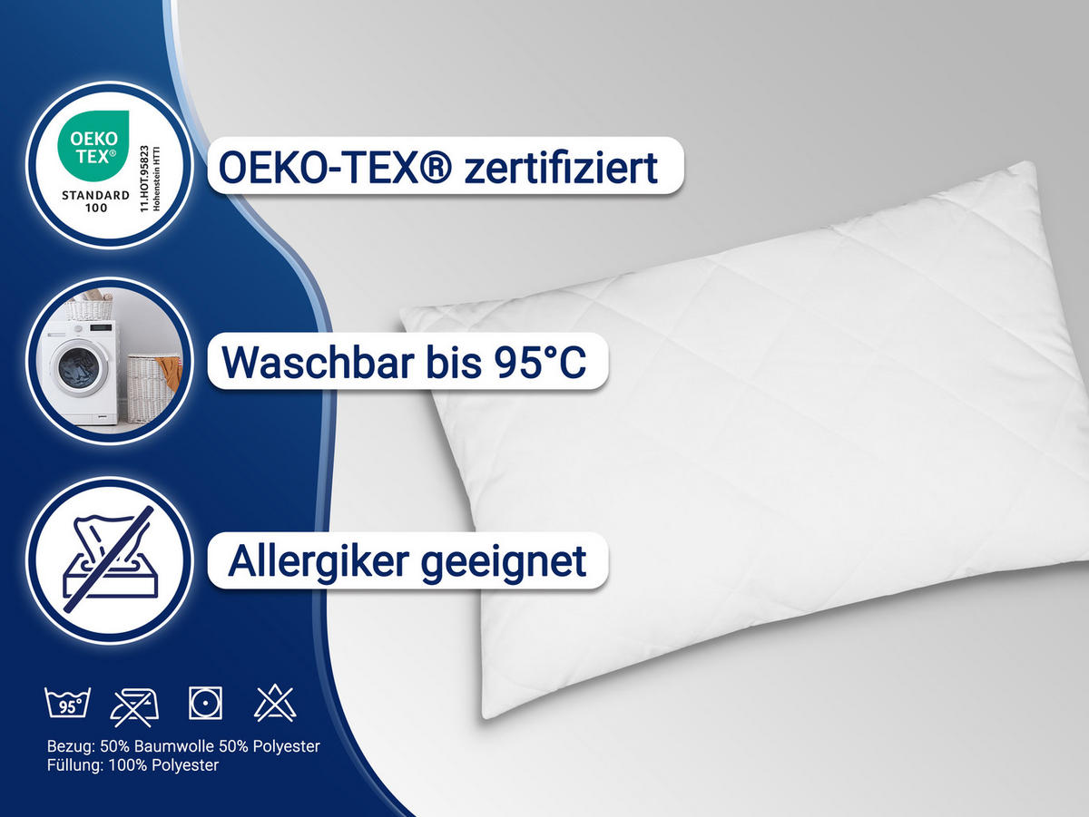 KISSEN, 50x80 cm, 50% Polyester, 50% Baumwolle, Weiß - Weiß, Textil (50/80cm) - Zollner