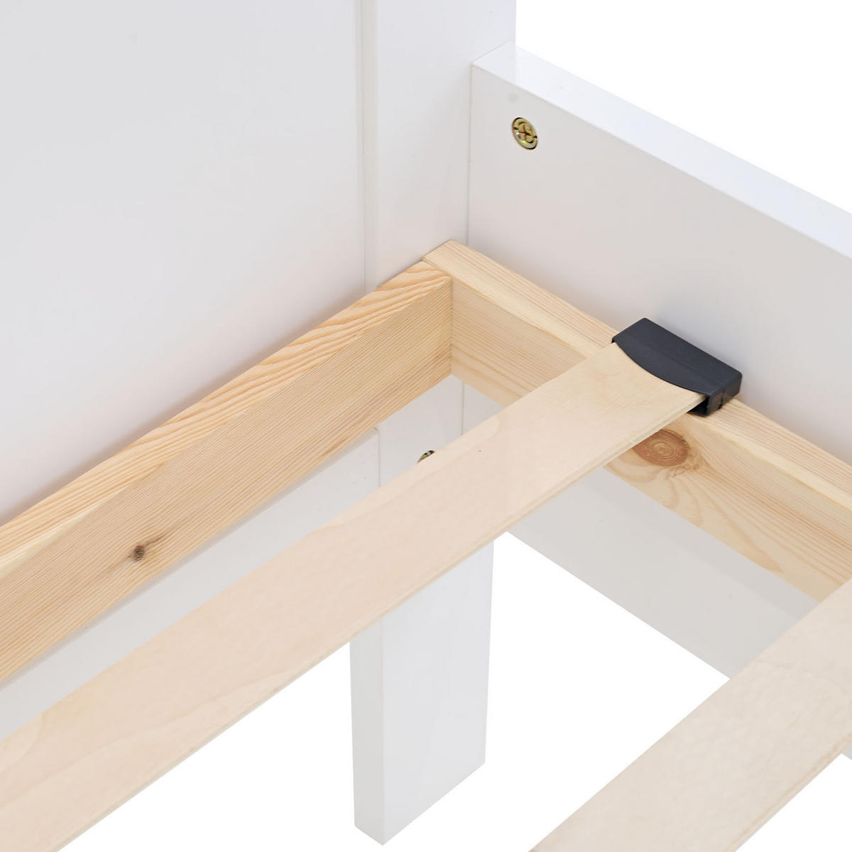 HOLZBETT Seniorenbett 90/200 weiß mit Lattenrost - Weiß, Holz (90/200cm) - Homestyle4u