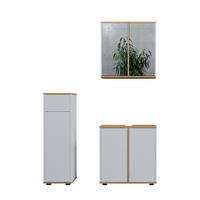 BADMÖBEL-SET Didi Weiß/Artisan 3 Teile Midischrank mit mit Schubladen 60 cm - Weiß/Eiche Artisan, Holzwerkstoff (60/62/30cm) - Vicco
