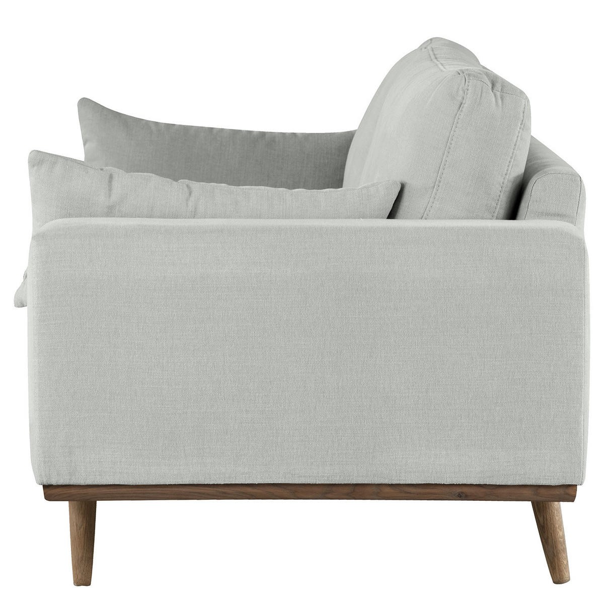2-SITZER SOFA - Eichefarben/Grau, Naturmaterialien/Eichenholz (197/81/88cm) - home24
